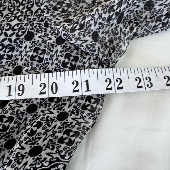 Dex Black & White Boho Maxi Dress – Smocked Waist, V-Neck, XL - Picture 12 of 13